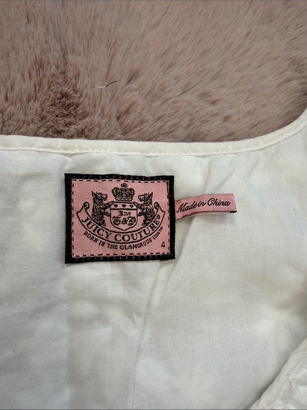 Vintage Y2k Juicy Couture White Embroidered Sleeveless Shift Dress
